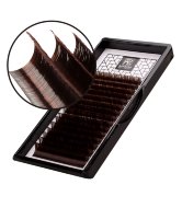 Ресницы темно-коричневые Barbara Dark chocolate (brown) «Горький шоколад», изгиб D